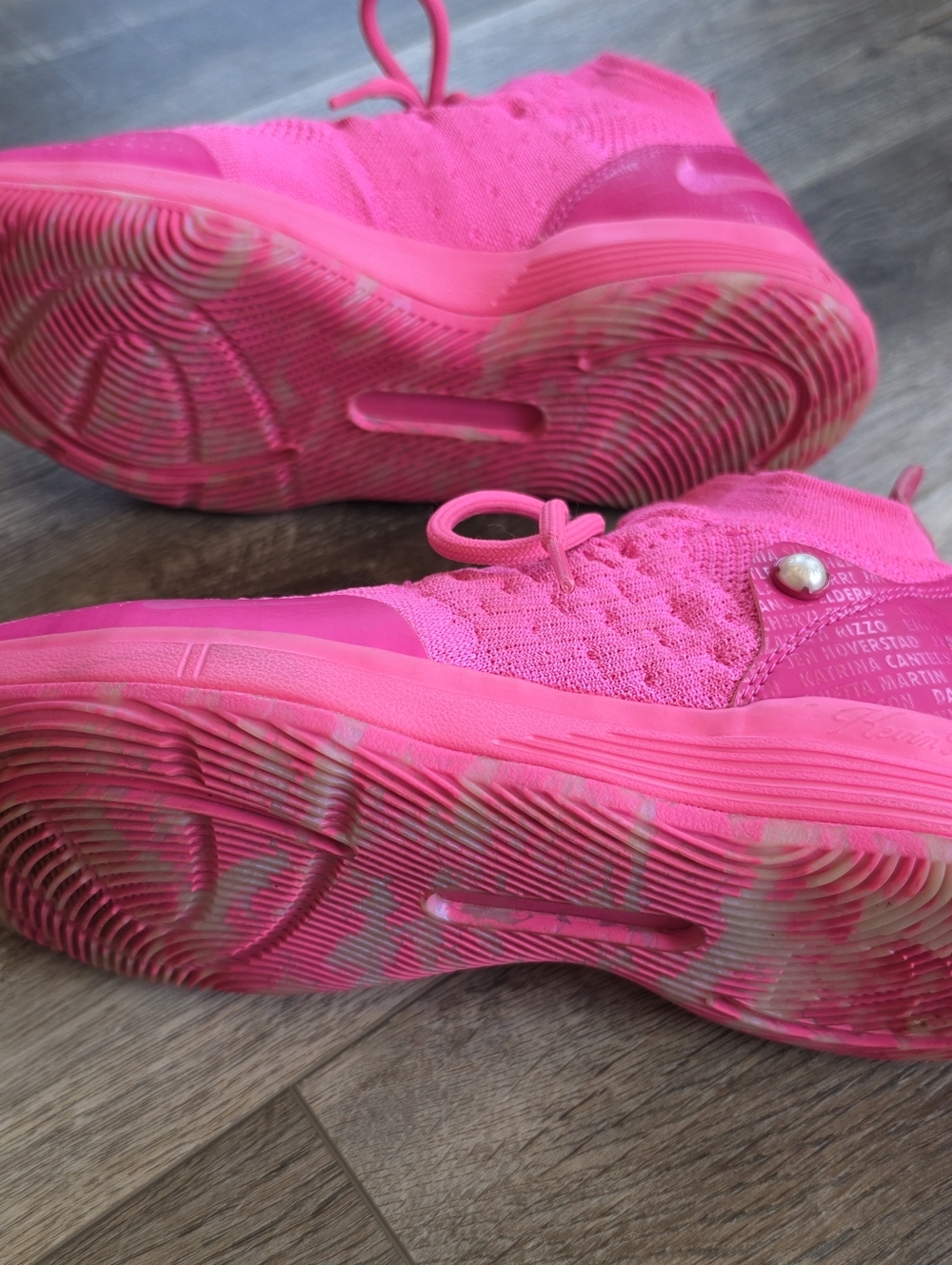 Nike Zoom KD 11 Aunt Pearl Pink Sneakers 7Y LE Breast Cancer 8.5 Women's - Picture 3 of 12